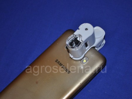 Мини-микроскоп для телефона с подсветкой Kromatech 60x (1 LED / 2 LED)
